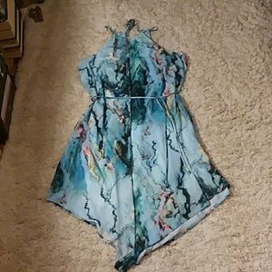 Watercolor asymmetrical dress
